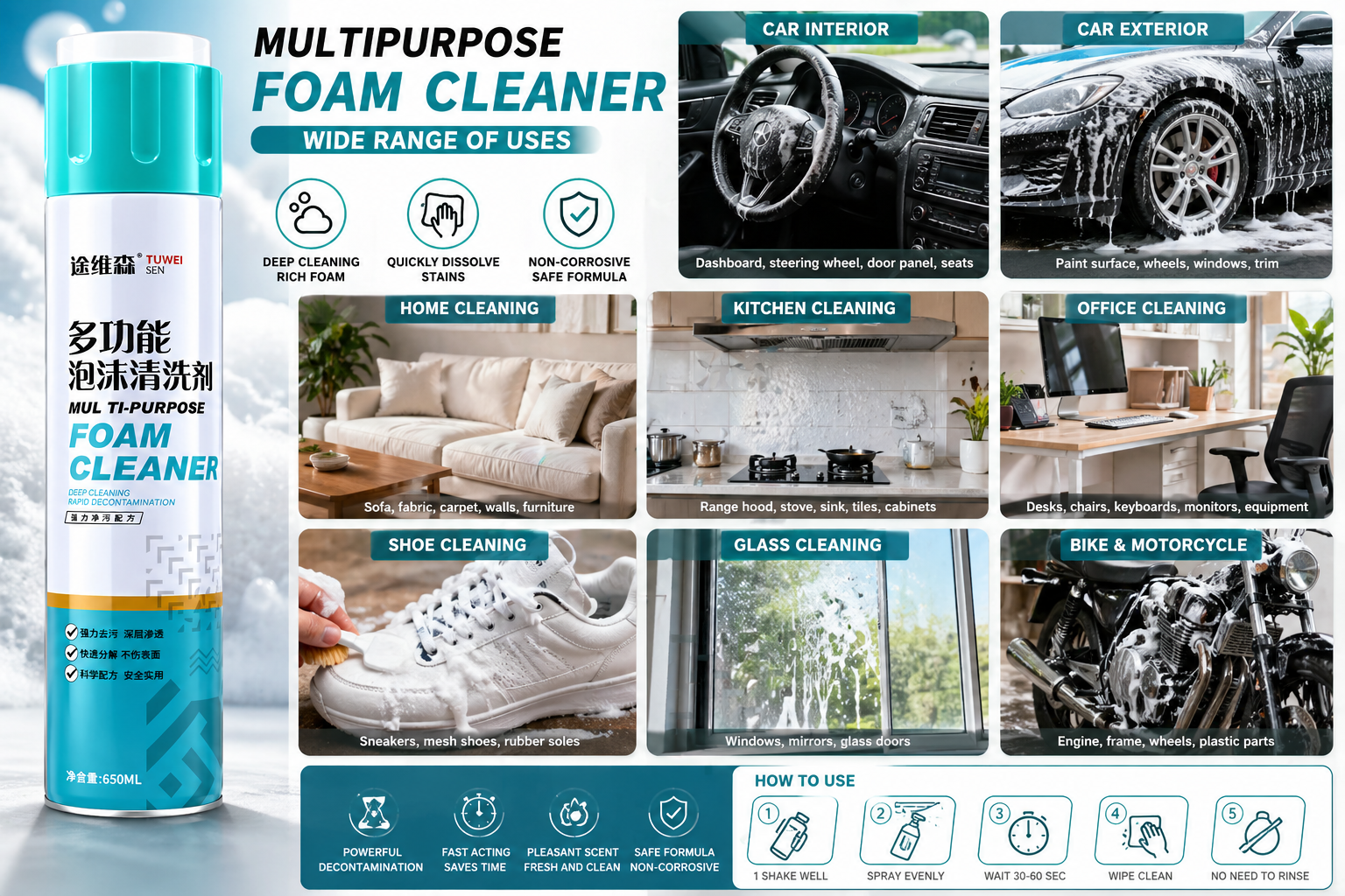 Multipurpose Foam Cleaner Spray